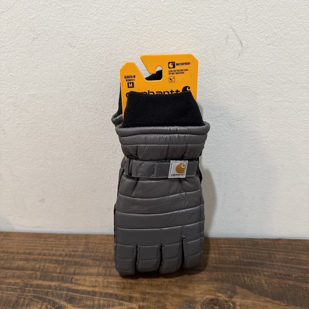 Carhartt Women's GL0575-W Quilted Gloves Gray Medium Insulated + Waterproof